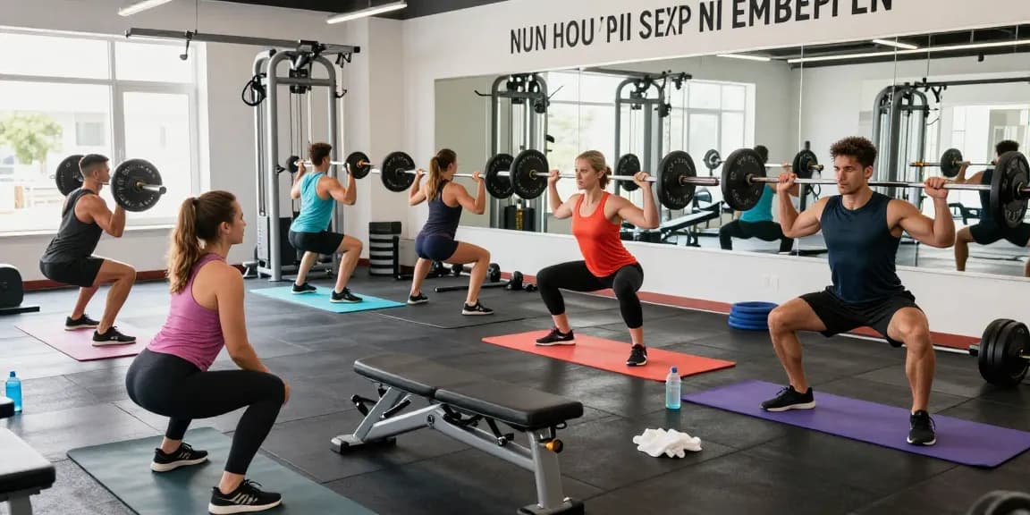 Anabolika Shop: A busy gym scene showcasing diverse individuals training hard, reflecting the fitness community's dedication.