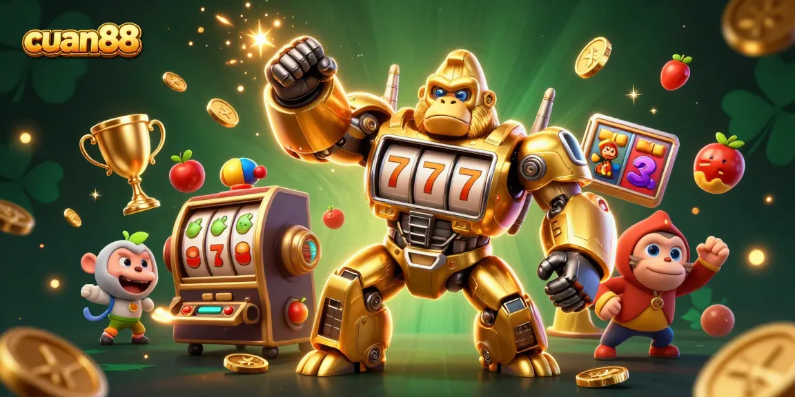 Menghadapi kemenangan besar di cuan88 dengan mesin slot gorila emas dan simbol buah yang menggoda, penuhi harapan bermain Anda.