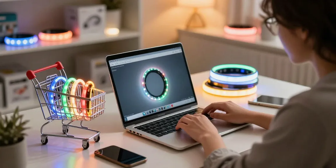 Browsing the best banda led online shopping deals in a cozy home setting.