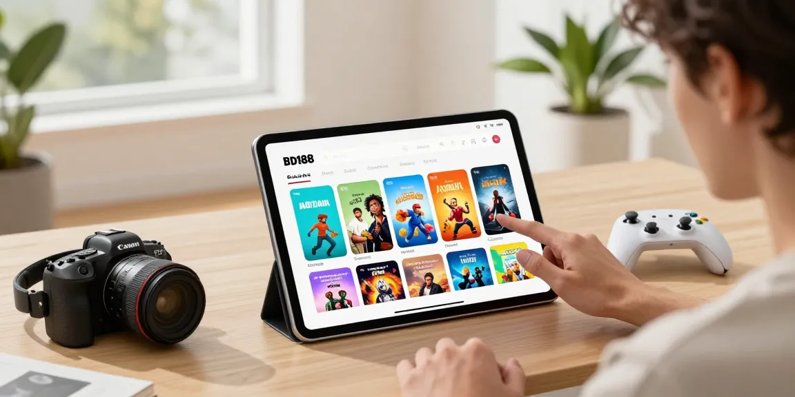 Ang user ay nagba-browse ng bd188 platform para sa mga laro at utility apps sa isang modernong digital na kapaligiran.