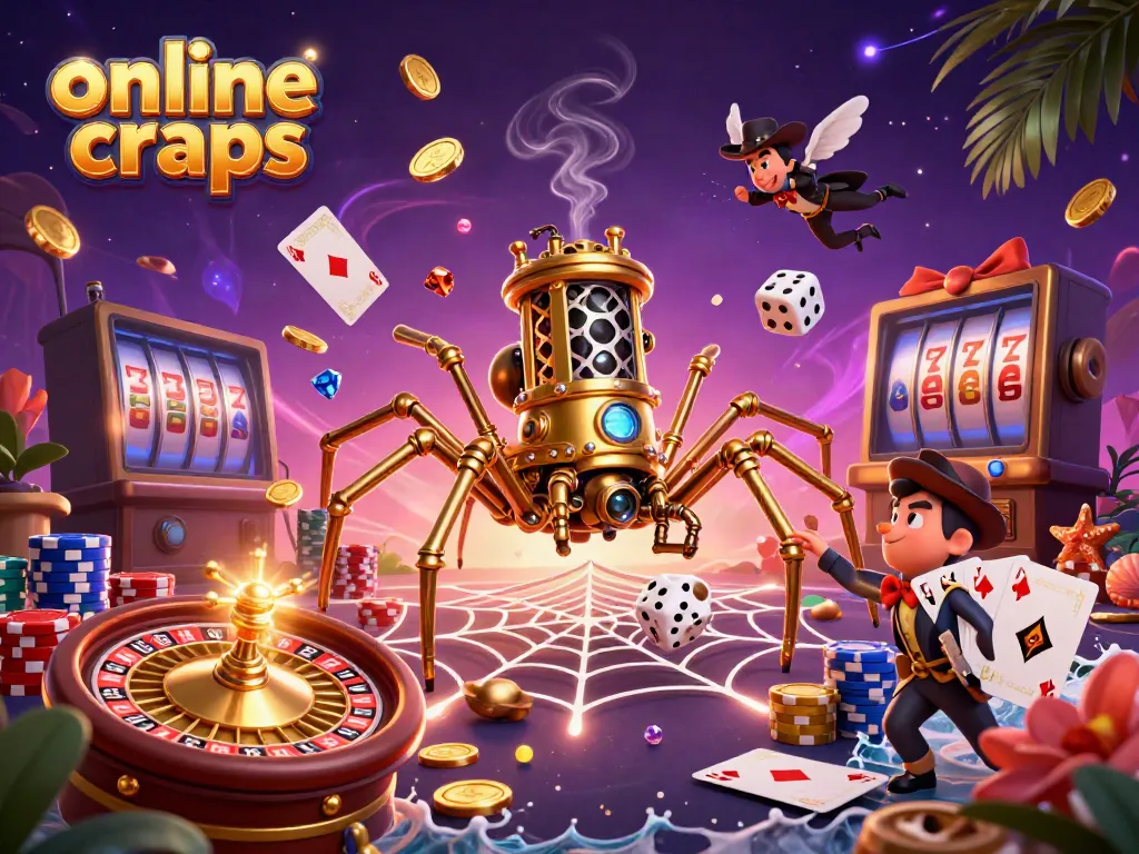 Experience online craps with stunning visuals, featuring steampunk characters and dynamic casino elements.