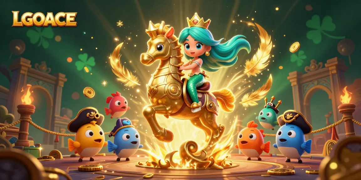 LGOACE showcases an exciting online gaming experience with vibrant cartoon characters in a dynamic gambling scene.