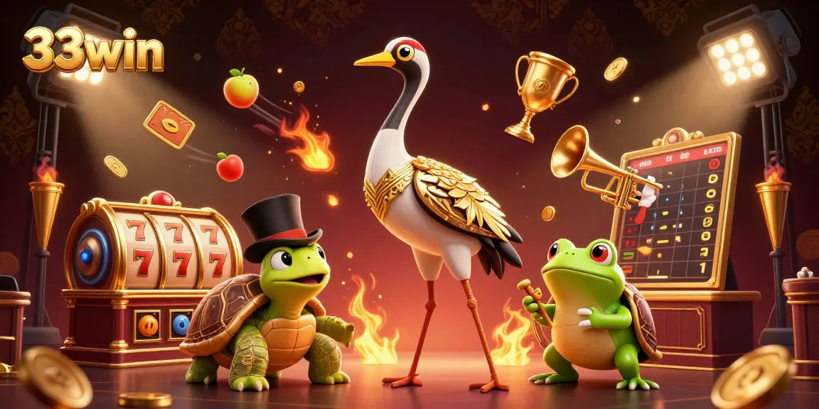 Experience winning excitement with 33win's vibrant slot games featuring dynamic characters and elements.