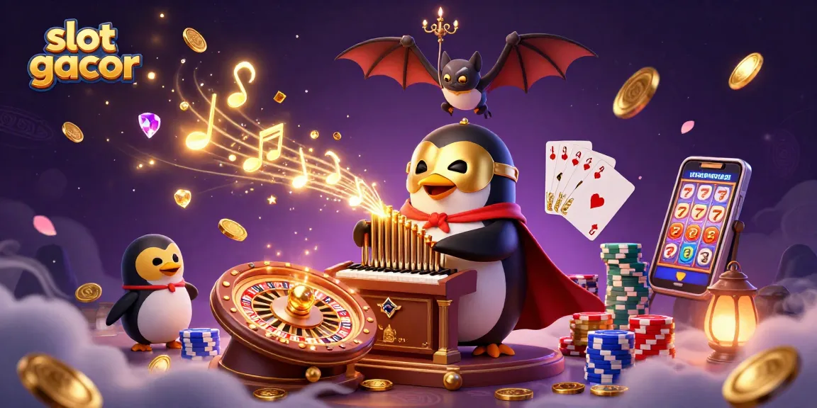 Experience the excitement of slot gacor with our vibrant casino illustration, featuring gold coins and thrilling gaming elements.