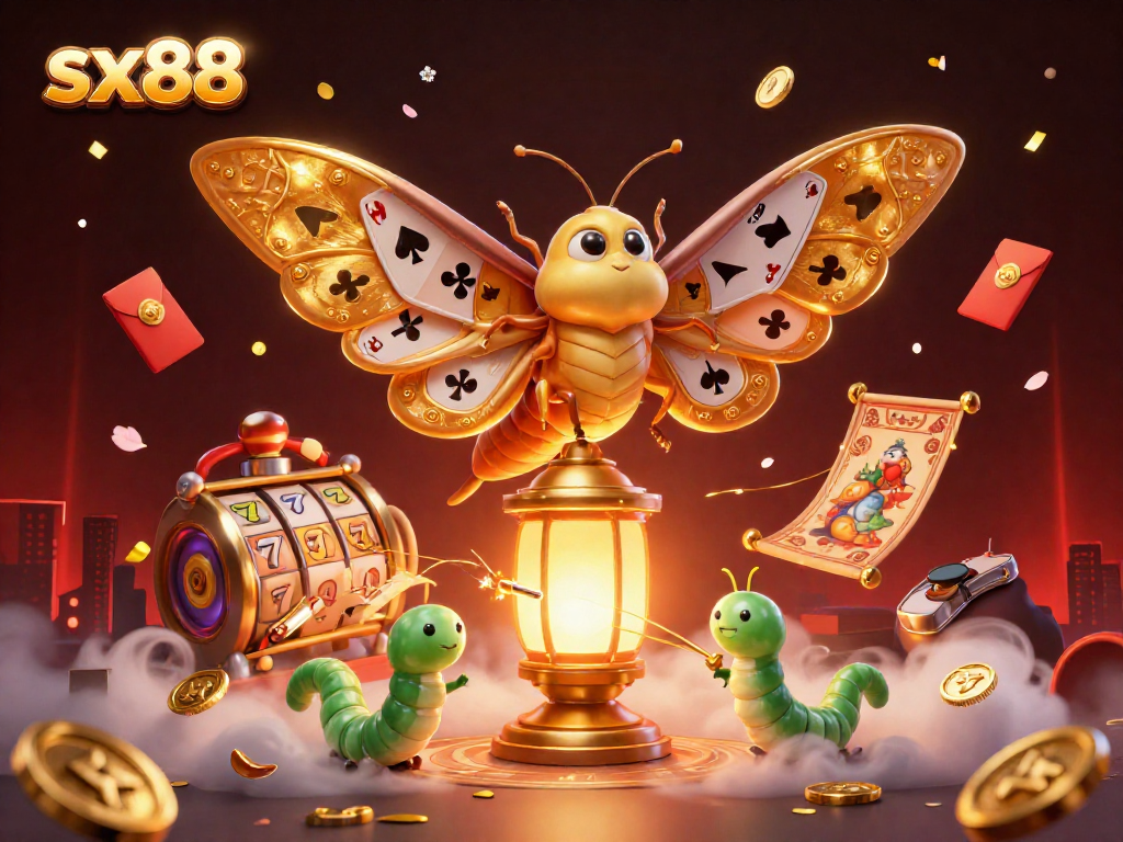 Spin the reels in sx88's vibrant casino universe, featuring rich, immersive 3D elements.