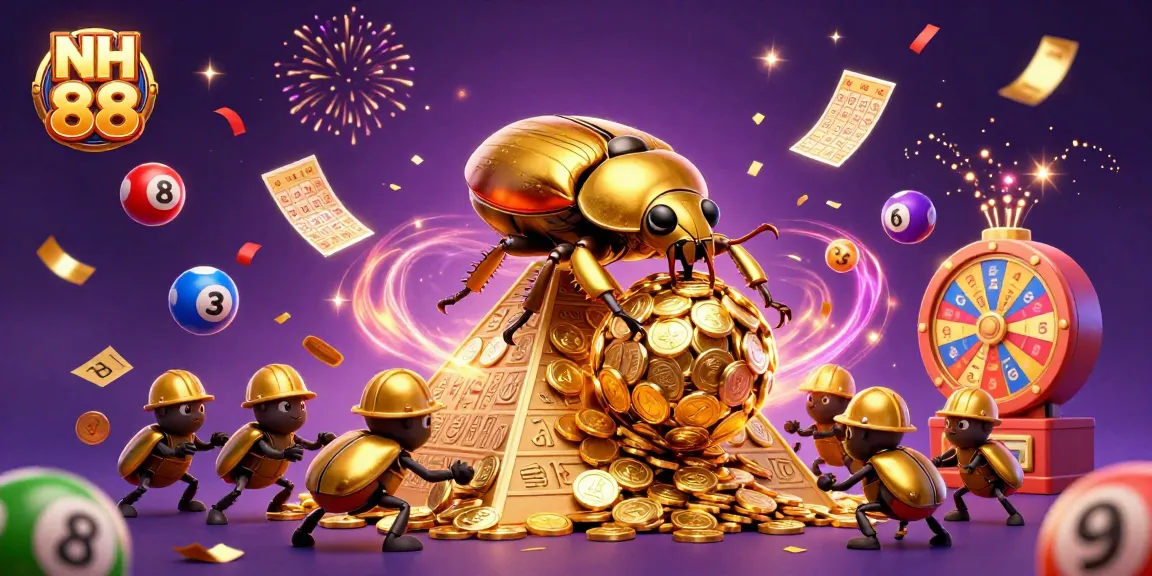 Experience the thrill of NH 88 with vibrant elements like golden coins and lottery balls.