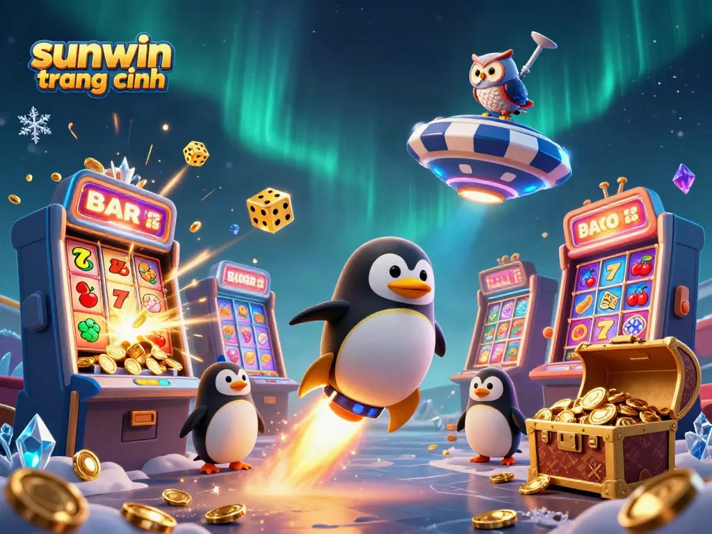 Experience exciting gameplay at sunwin trang chính with vibrant 3D casino elements and characters bursting with action