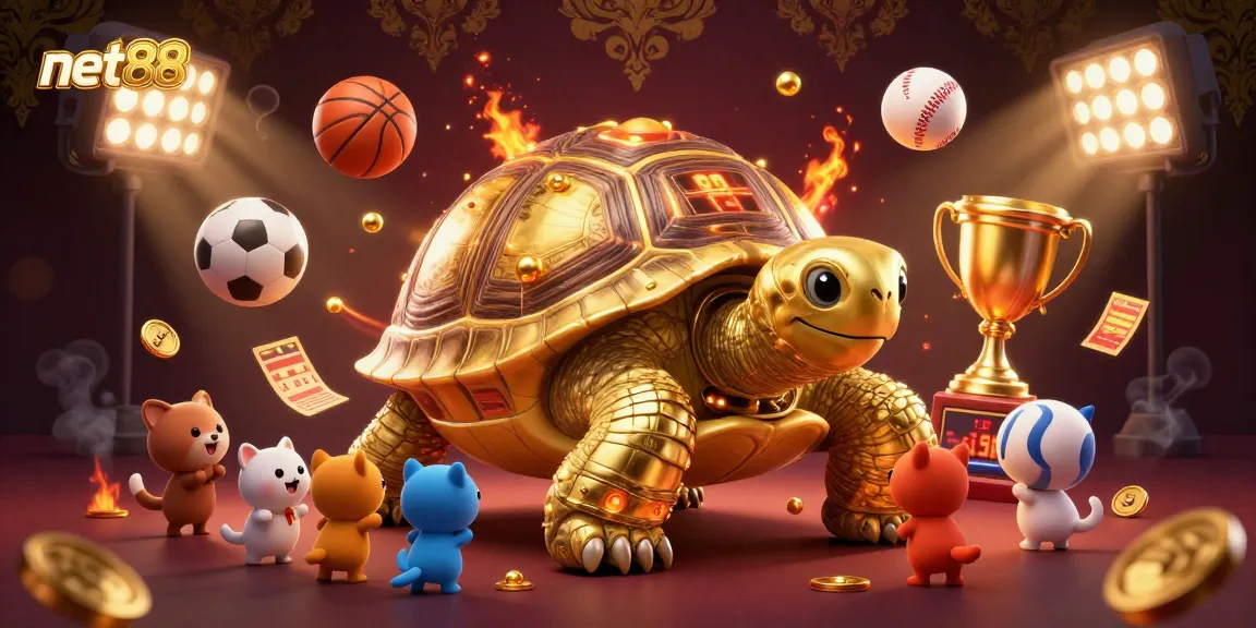 Experience thrilling betting moments with net88 in a vibrant casino scene featuring lively sports and golden rewards.