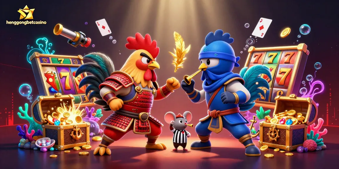 Engage with the exciting hengongbetcasino scene featuring epic cartoon mascots and dynamic gaming elements.