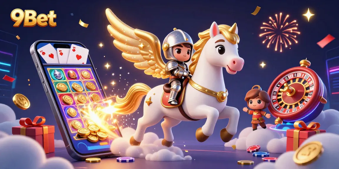 Play exciting slot games with 9Bet featuring vibrant animations and dynamic casino elements.
