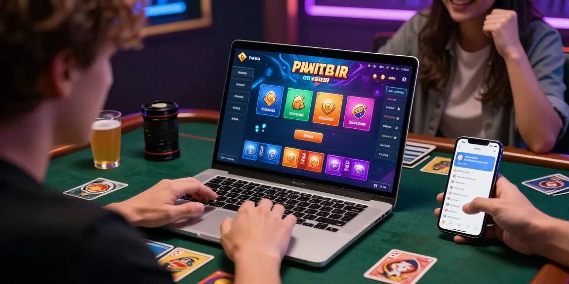 Player engaging with 68gamebai online gaming platform on a laptop, showcasing vibrant interface and social interaction.