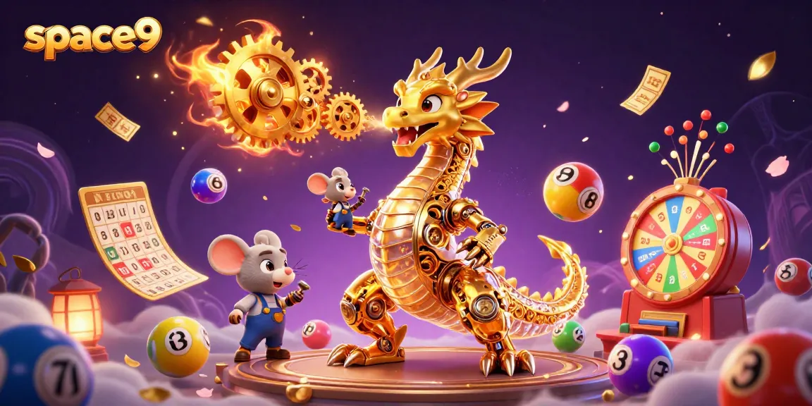 Experience thrilling gameplay with space9 featuring a golden dragon and vibrant gaming elements.