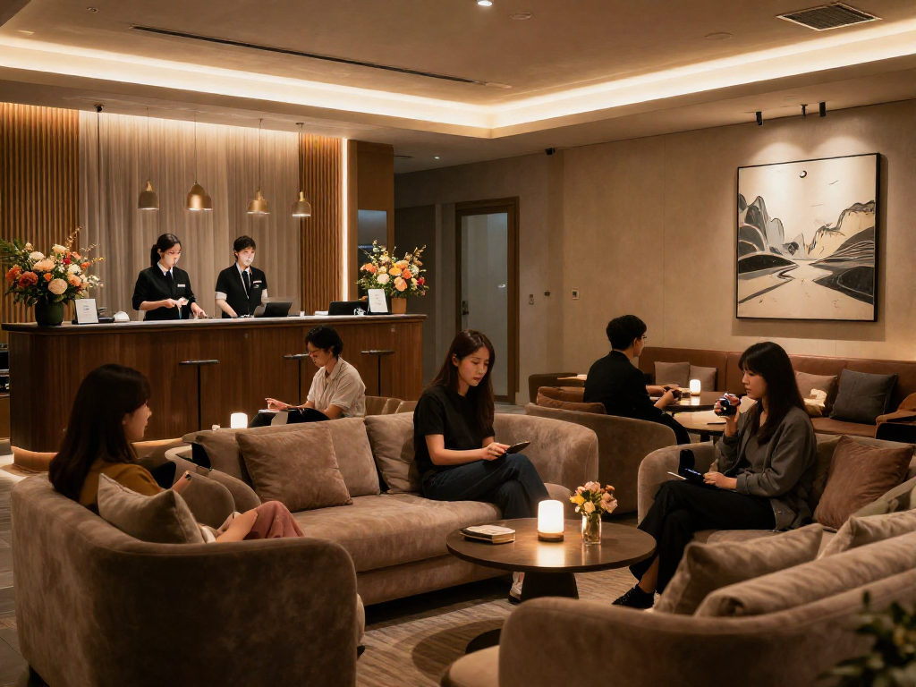 Luxury 분당구오피 lounge with cozy seating and inviting ambiance.