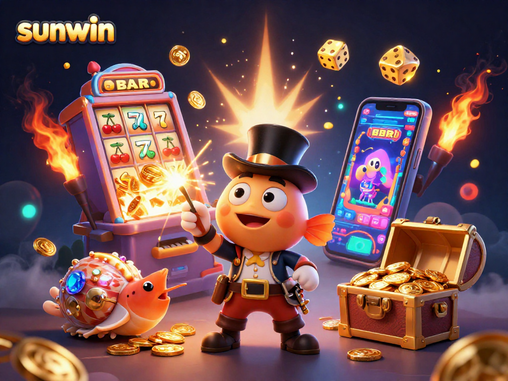 sunwin attracts players with a vibrant display of games and treasures in an exciting underwater casino scene.