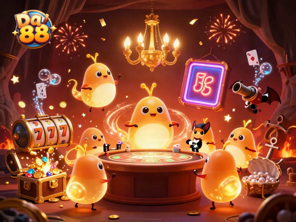 Experience exciting gameplay at Da 88 with glowworms lighting the casino atmosphere as players enjoy thrilling slots.