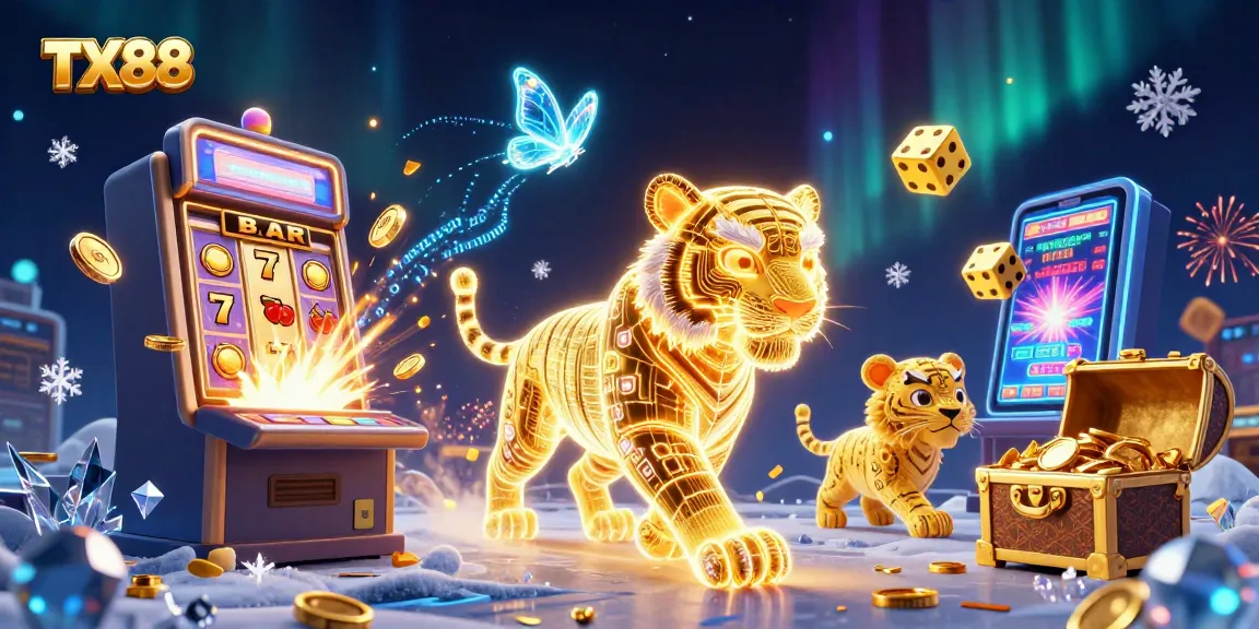Experience thrilling moments at TX88 casino with vibrant slot machines and energetic characters.