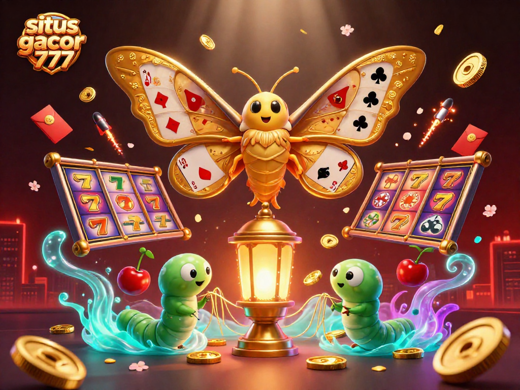 Experience excitement at situs slot gacor 777 with vibrant slot reel elements and golden aesthetics