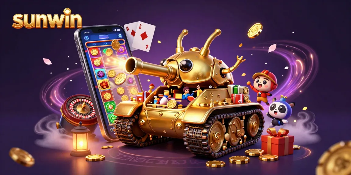 Spin slots and win big with sunwin in an intriguing casino-themed 3D illustration.