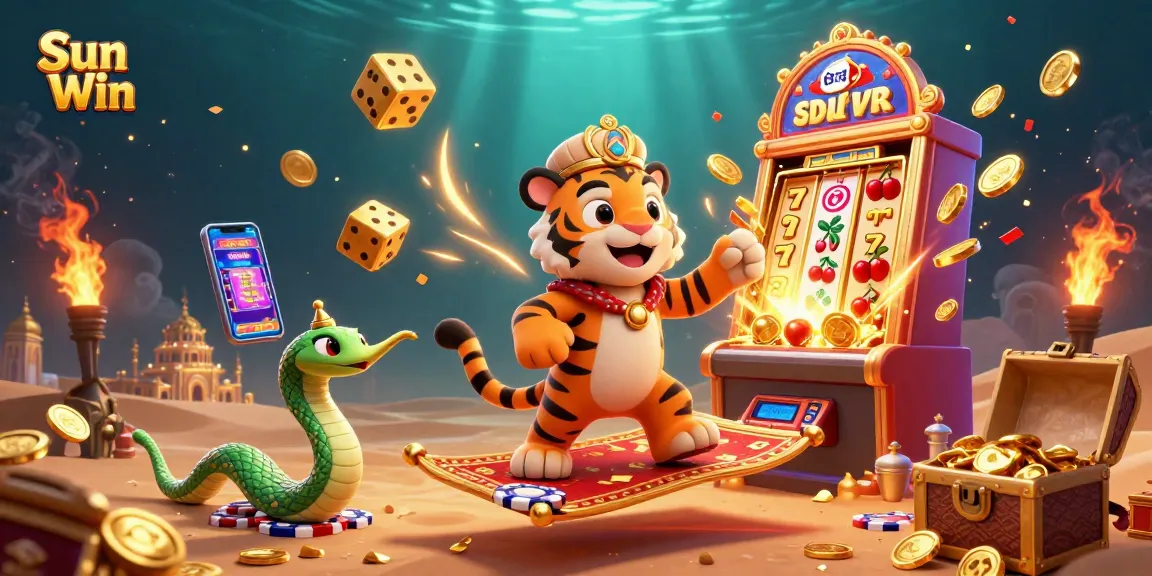 Play thrilling casino games with Sun Win's enchanting 3D illustration featuring a sultan and magic elements.