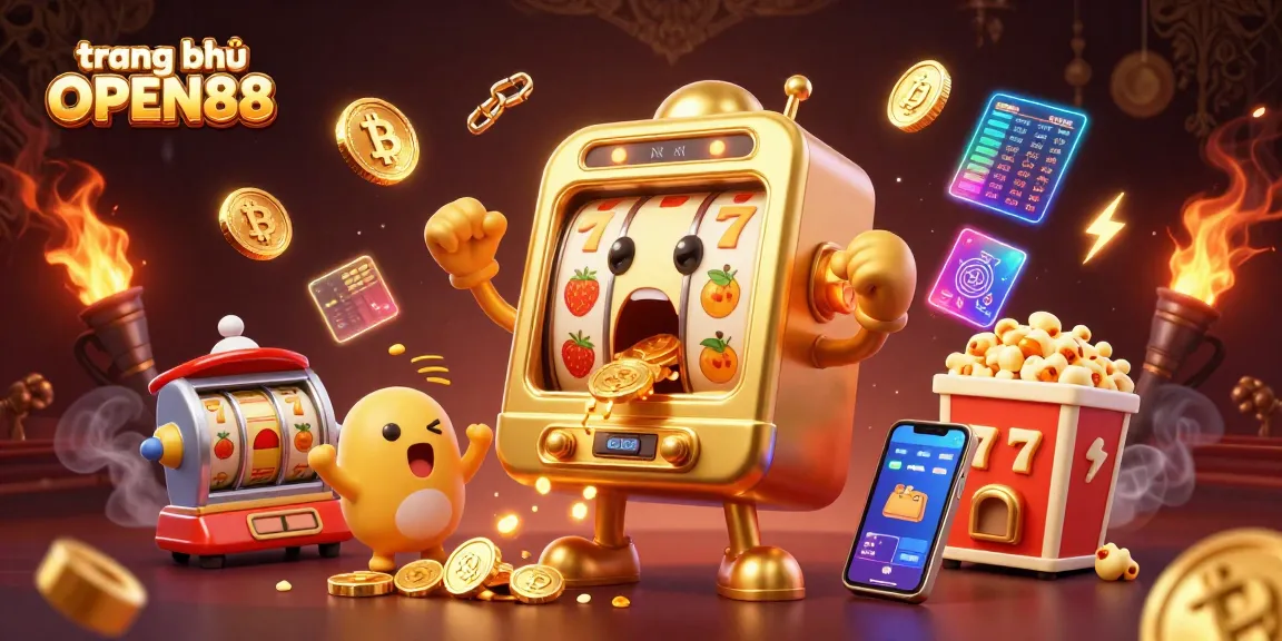 Spin the golden slot machine on trang chủ OPEN88 as it hits a jackpot with cheering baby slots!