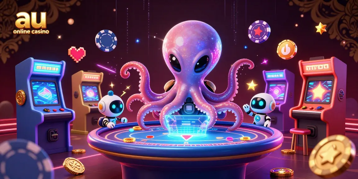 Play at the au online casino and enjoy an exciting alien-themed poker game.